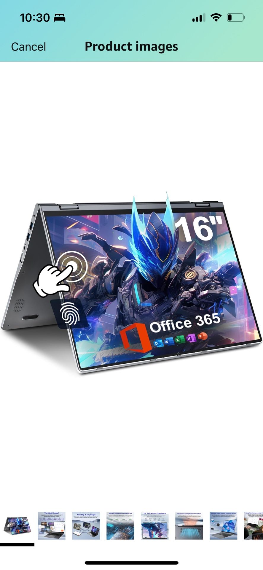 16 Inch Convertible Laptop, 640GB Storage