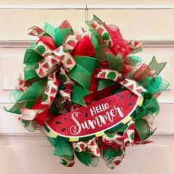 Hello Summer Watermelon Wreath 