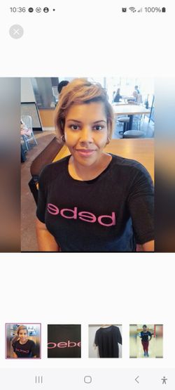 Bebe Sport women's activewear partly mesh cropped tee short sleeve Logo Black L