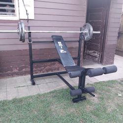 OLYMPIC BENCH / CLIPS / 7ft Bar /WEIGHTS 