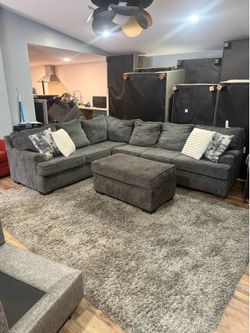 Big sectional couch with ottoman and storage