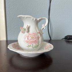 Vintage Pitcher/Vase and Bowl