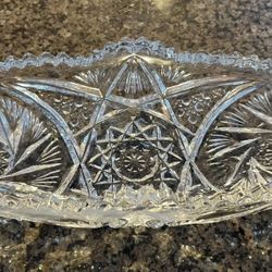 Vintage Celery Dish by American Brilliant Period Cut Glass