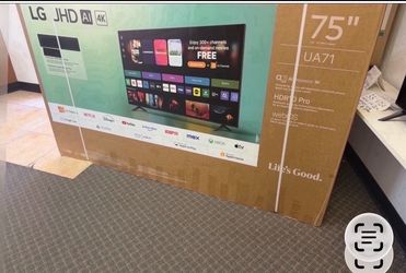 75. LG smart 4K HDTV $55 down on financing free delivery six month warranty.