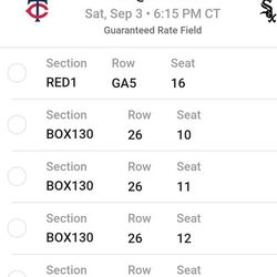 Twins vs Sox Tickets ...GREAT DEAL 