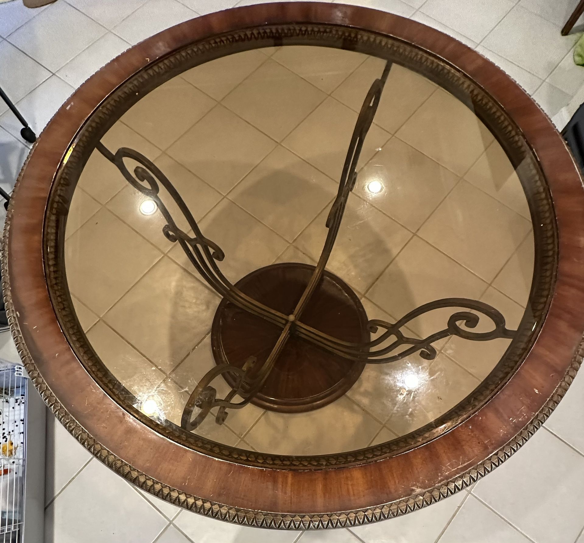 Glass & Wood Combo Dinning Table