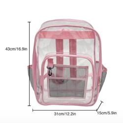 Pink Clear Backpack - Brand New