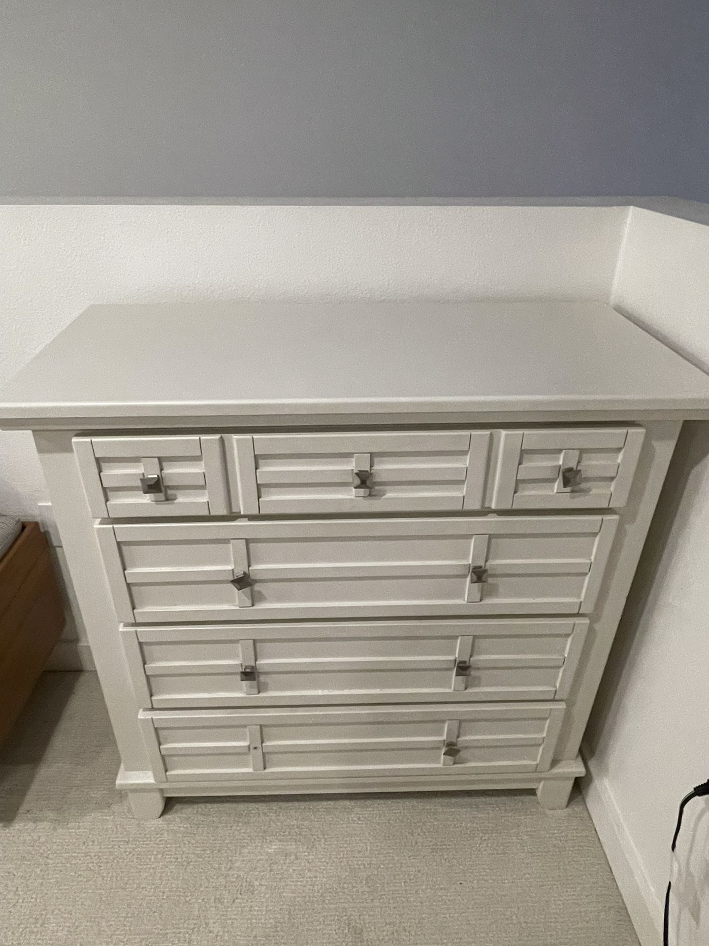 White Dresser Four Drawer Dresser 