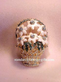Faberge Spring Flowers Enamel and Diamond Brooch