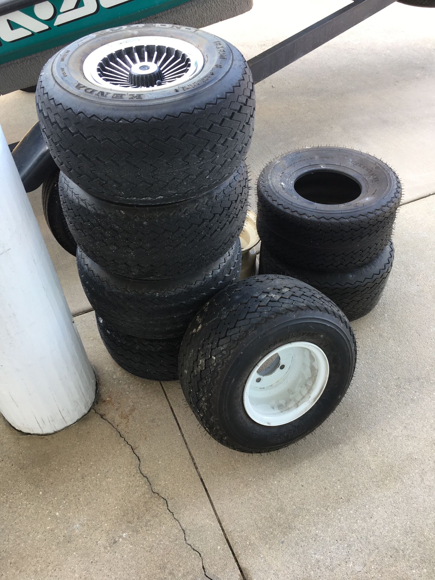 Golf cart tires, wheels and hubcaps