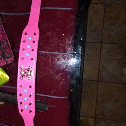 Pink Spike Dog Collar Large