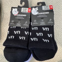 Men’s /womens Adult Under Armour Ua Cushioned Crew Socks 3 Pair X 2 =6 Total Pairs 