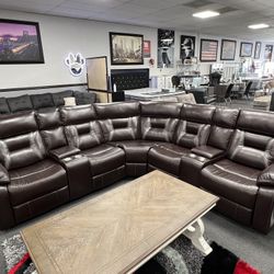 Brown Leather Sofa Sectional 