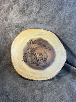 12”x12” laser-engraved "Blessings" script