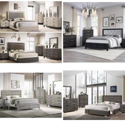 4- Pc Bedroom set Dresser,Mirror  Nightstand (1) Queen size bed frame  Not including Mattress and Box Sp