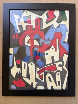 Stuart Davis Modernist Mixed Media Painting