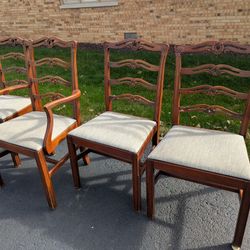 Antique dining room chairs set 5 
