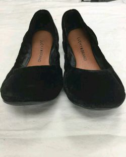 Lucky Brand Women's Emmie Black Velvet Ballet Flats Size 5.5