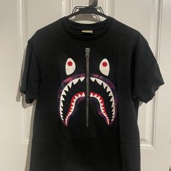 Black BAPE Shark Zip Tee