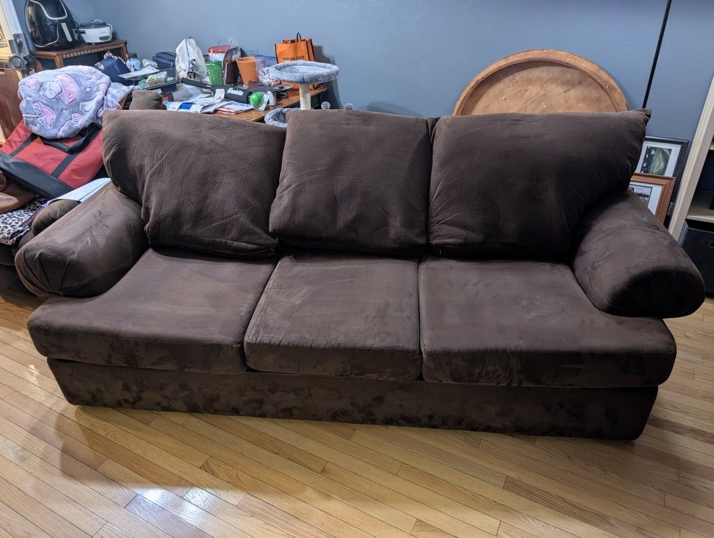 Brown Couch With Removable Cushions