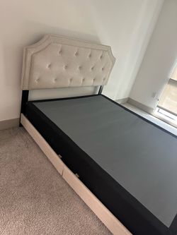 Queen size bed frame and box spring
