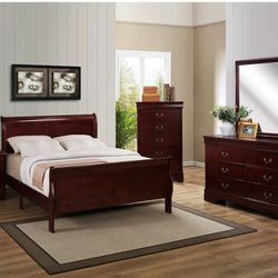 Brand New Sleigh 4PCs Queen Bedroom Set