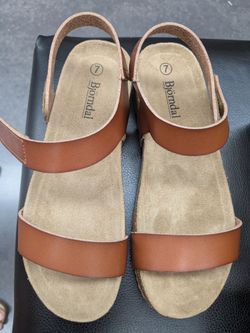 Bjorndal Brown Leather Sandals Size 7