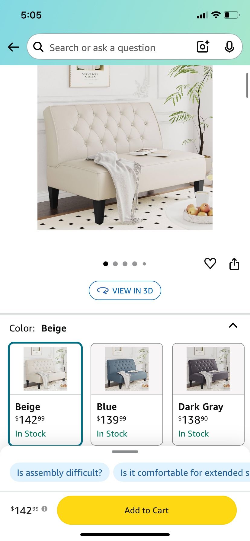 Small Decorative Couch 