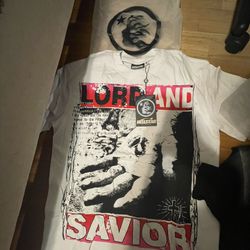 white and red hell star tee