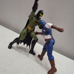 12” Marvel Captain America & DC Batman Action Figures – $10