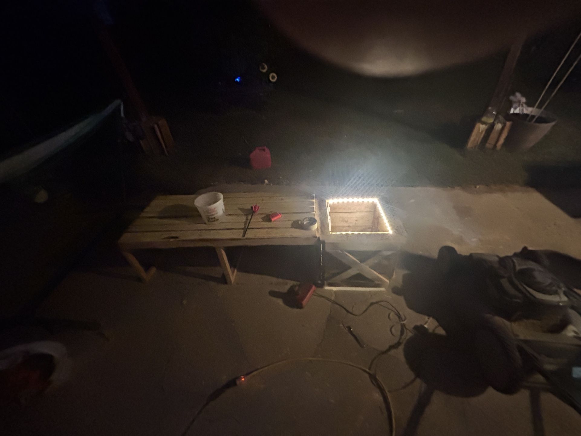 Flower pot bench With Led Lights