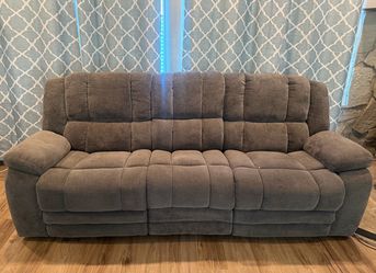 Gray Reclining Sofa Set