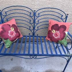 Adorable Vintage Solid Wrought  Iron Bench 2 Seater