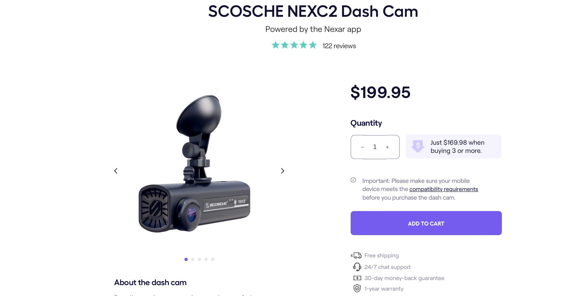 SCOSCHE NEXC2 Dash Cam