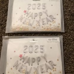 Silver Happy New Year Foil Balloons 