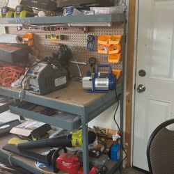 Garage Workbench With Drawers Led Lights Pegboard