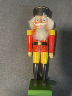 Vintage Erzgeirge Germany Rare Wooden Nutcracker