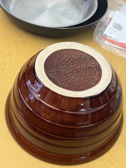 Vintage Marcrest Ovenproof Stoneware Brown Mixing Bowl