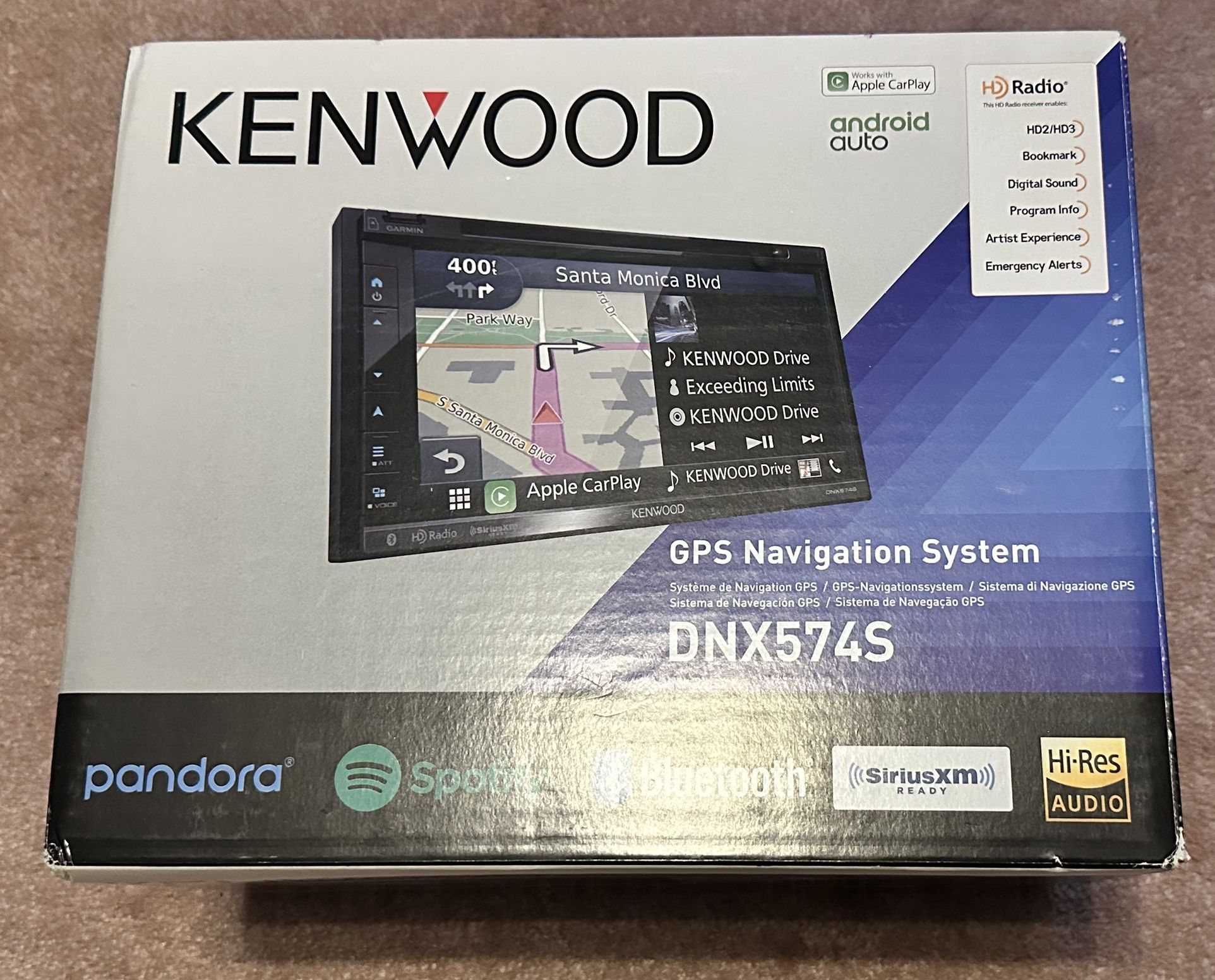 Kenwood DNX574S 2-Din GPS AV Navigation System w/ Bluetooth Receiver - Black