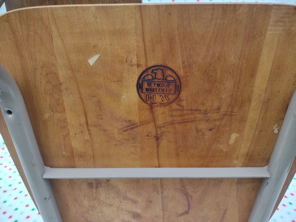 Vintage Mid-Century Modern Eames Era 1940s Heywood Wakefield School Desk & Chair