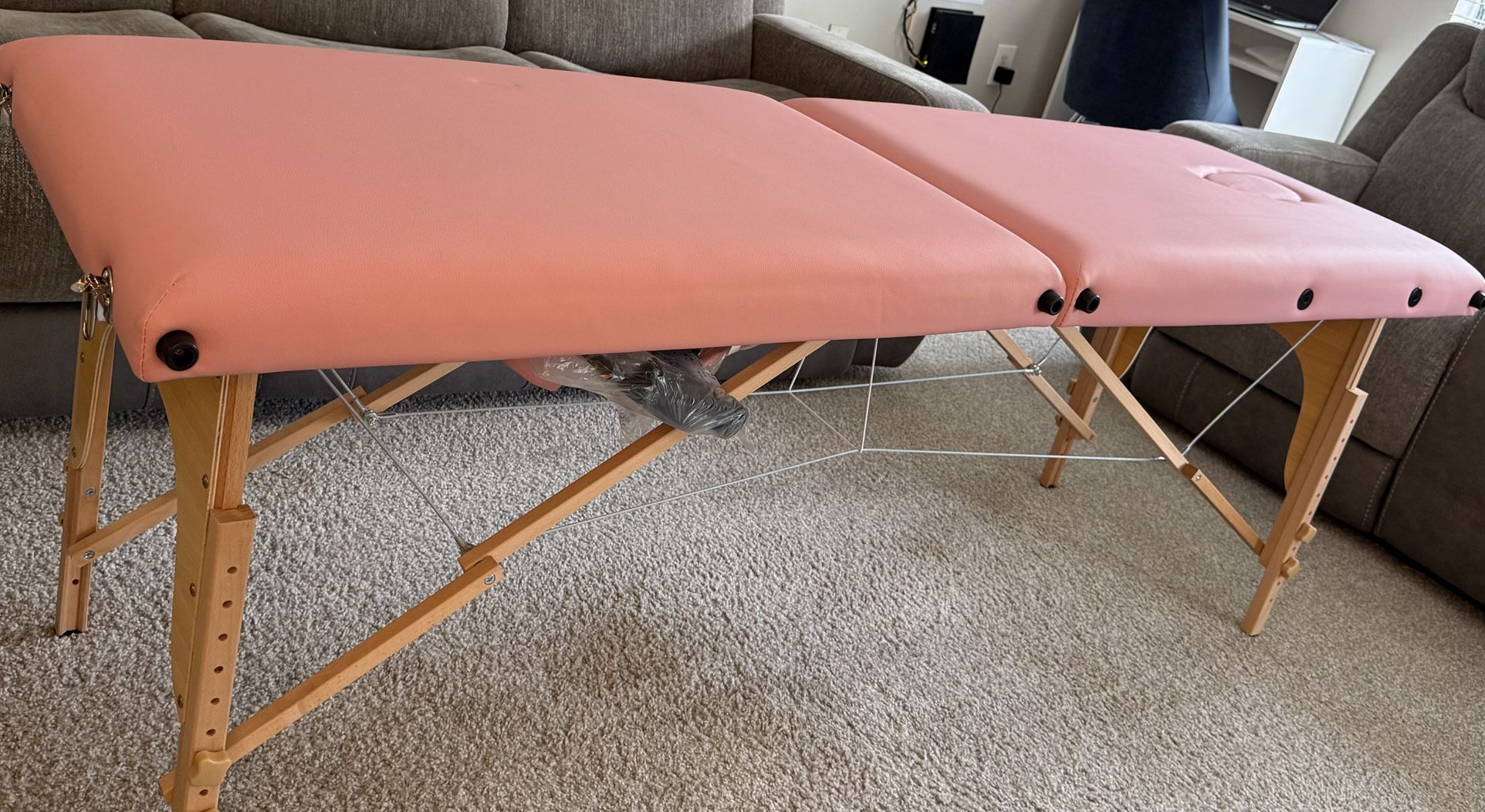 Brand New Portable Massage/Beauty Table- Pink With All Accessories