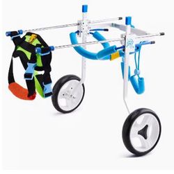 Dog Wheelchair Dog Mobility Wheelchair for Back Legs Medium Adjustable Pet Rehabilitation Cart with Dog Leash, Support Brace for Double Rear Legs 