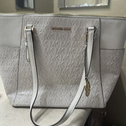 White Michael Kors Tote Bag 