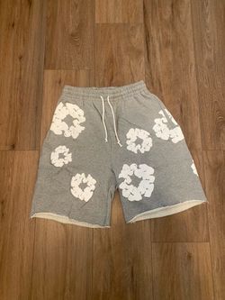 Grey denim tear shorts size large