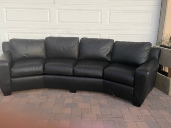 Black leather sofa