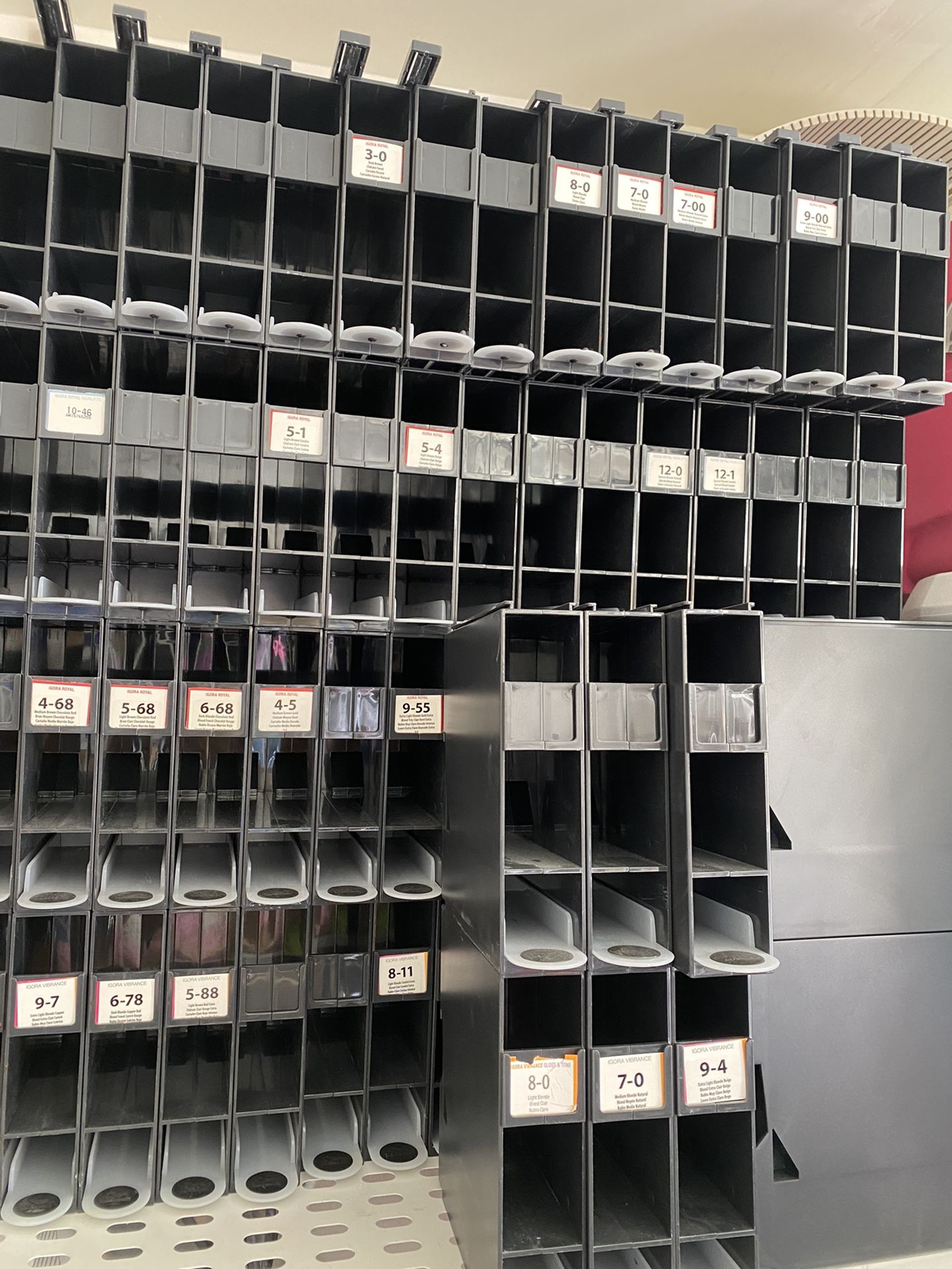 wella salon color racks for hair salon.