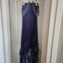 Strapy Sparkly Midnight Blue Dress Fits Like A 2/3 Teen