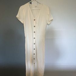 White Linen Dress 