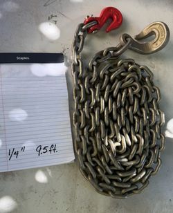 9.5ft x 1/4" Tow/Transport/Lifting Chain