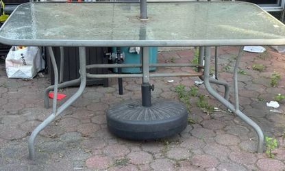 Glass Table Patio Set